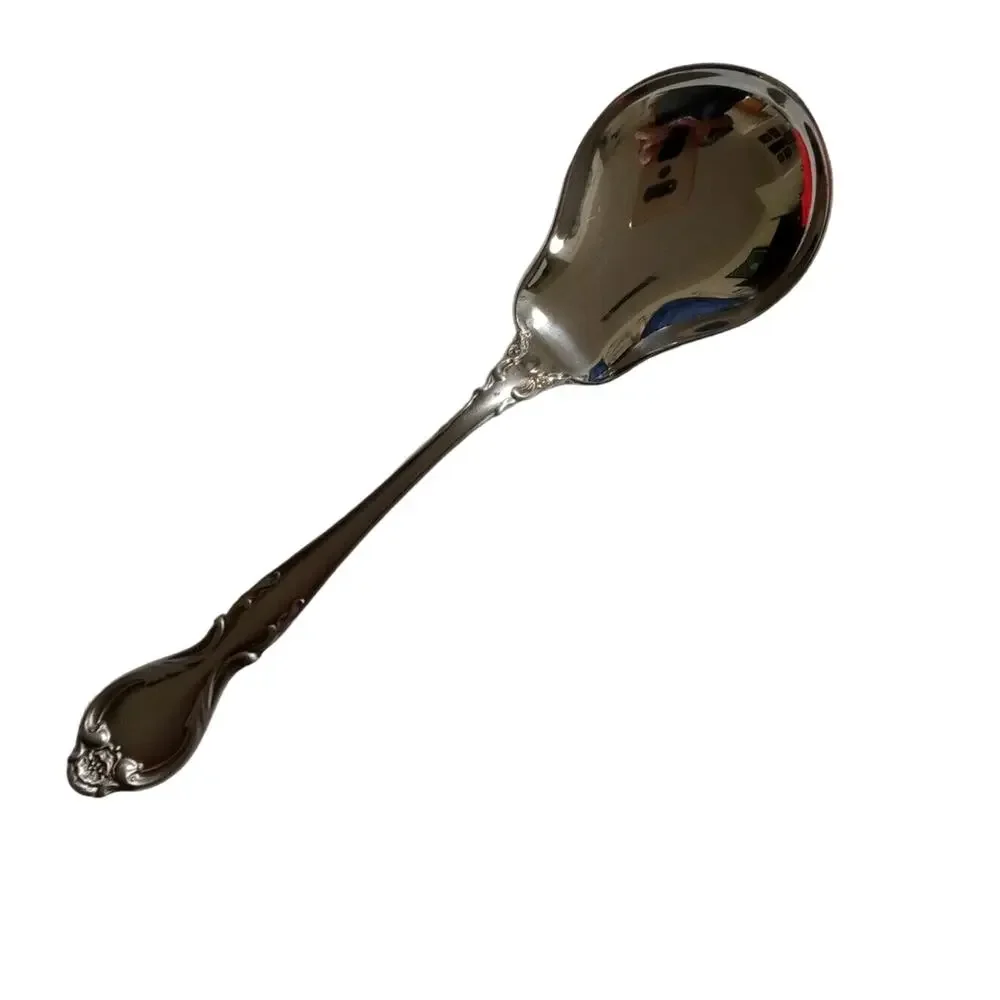 Vintage 70s Lyons Queens Fancy Sugar Spoon Stainless Steel 6